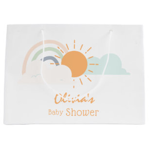 Grand Sac Cadeau Baby shower minimal Pastel