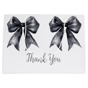 Grand Sac Cadeau Baby shower noir Coquette Bow