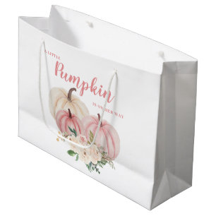Grand Sac Cadeau Baby Shower Petite Citrouille Rose