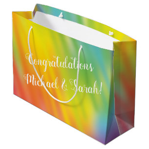 Grand Sac Cadeau Baby shower Rainbow Tie Dye