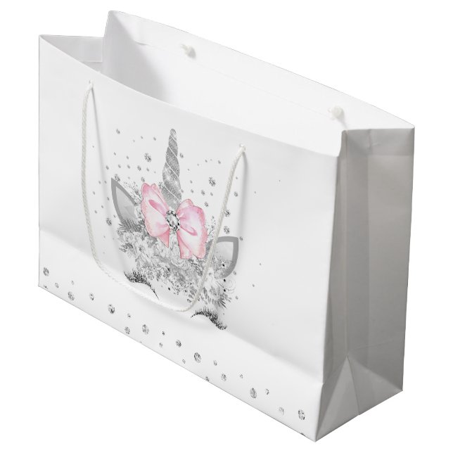 Grand Sac Cadeau Baby shower Unicorn (Devant Angle)