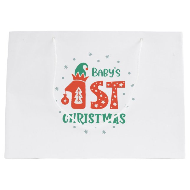 Grand Sac Cadeau Baby's First Christmas  (Devant)