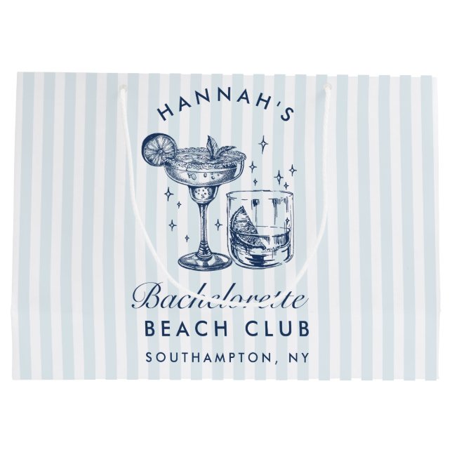 Grand Sac Cadeau Bachelorette moderne Vintage gris (Dos)