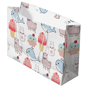 Grand Sac Cadeau Badine la bande dessinée colorée Kawaii