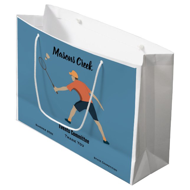 Grand Sac Cadeau Badminton (Devant Angle)