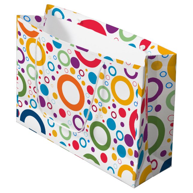 Grand Sac Cadeau Bagues de couleurs vives (Devant Angle)