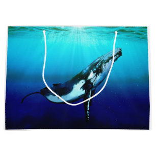 Grand Sac Cadeau Baleine de bosse