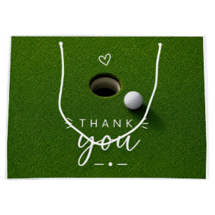 Grand Sac Cadeau Balle de golf à côté du trou sur de l'herbe verte