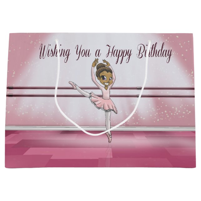 Grand Sac Cadeau Ballerina américaine africaine (Devant)