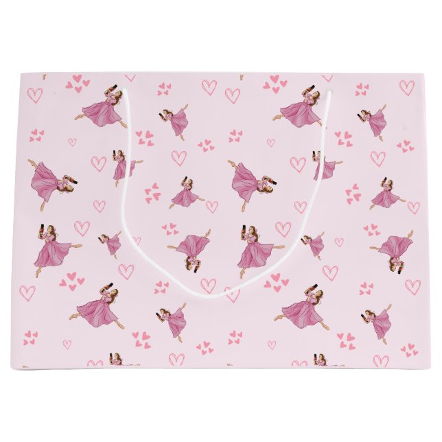 Grand Sac Cadeau Ballerina Nutcracker Motif d'anniversaire (Devant)