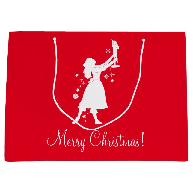 Grand Sac Cadeau Ballerine et casse-noix à Noël (Devant)