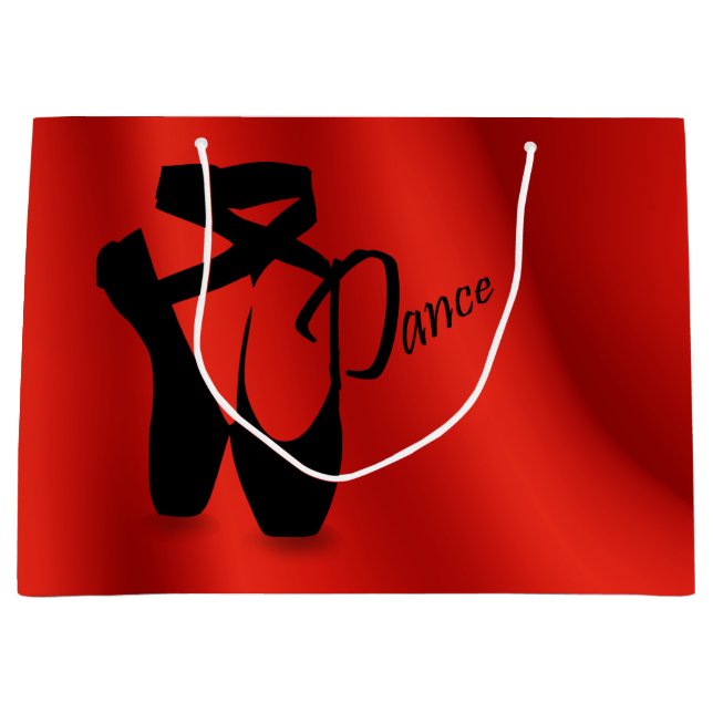 Grand Sac Cadeau Ballet Ballerina Pointe Chaussures Danse LG Cadeau (Devant)