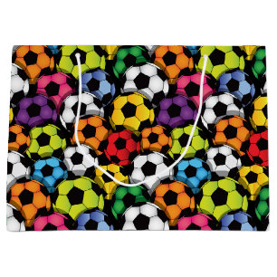 Grand Sac Cadeau Ballons de football colorés