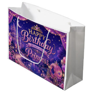 Grand Sac Cadeau Ballons pour fête d'anniversaire de princesse