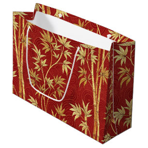 Grand Sac Cadeau Bambou cramoisi Est-asiatique (1)