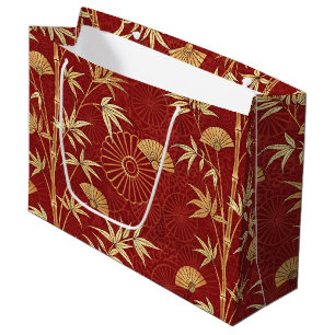 Grand Sac Cadeau Bambou cramoisi Est-asiatique (2)