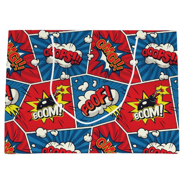 Grand Sac Cadeau Bande dessinée Discours Bubble Cadeau (Devant)