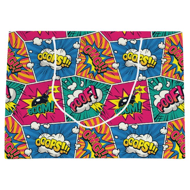 Grand Sac Cadeau Bande dessinée Discours Bubble Cadeau (Devant)