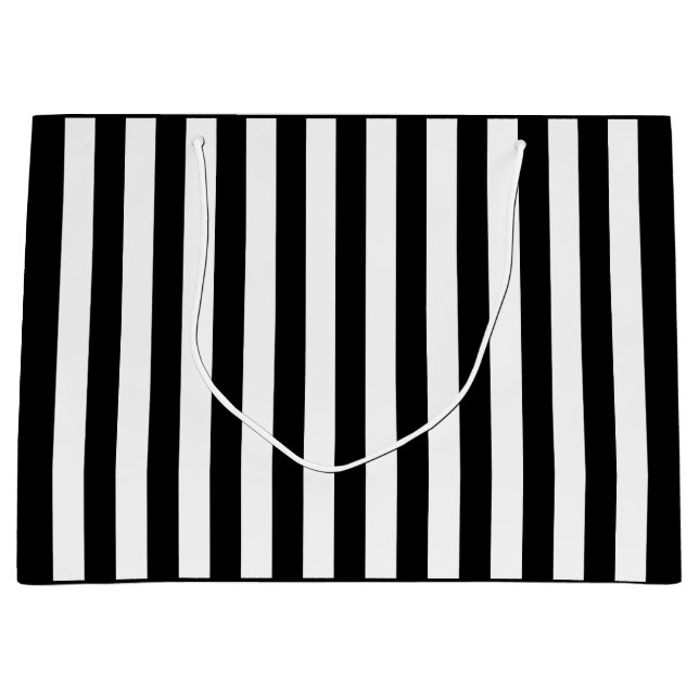 Grand Sac Cadeau Bande noire et blanche (Devant)