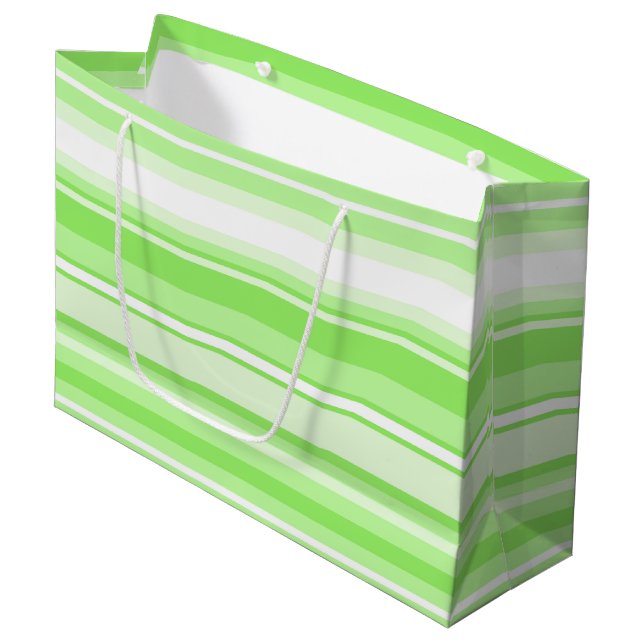 Grand Sac Cadeau Bandes de chaux (Devant Angle)