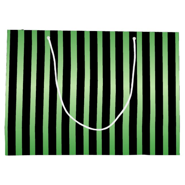 Grand Sac Cadeau Bandes noires Vert (Dos)