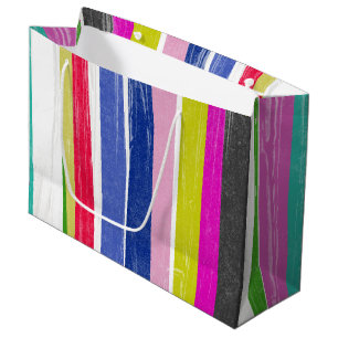 Grand Sac Cadeau Bandes verticales