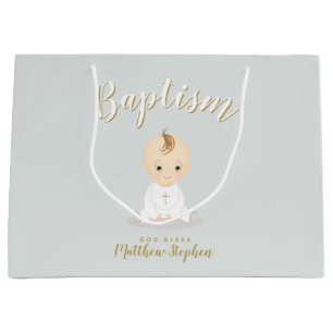 Grand Sac Cadeau Baptême Baby Boy