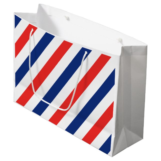 Grand Sac Cadeau Barber Stripes (Devant Angle)