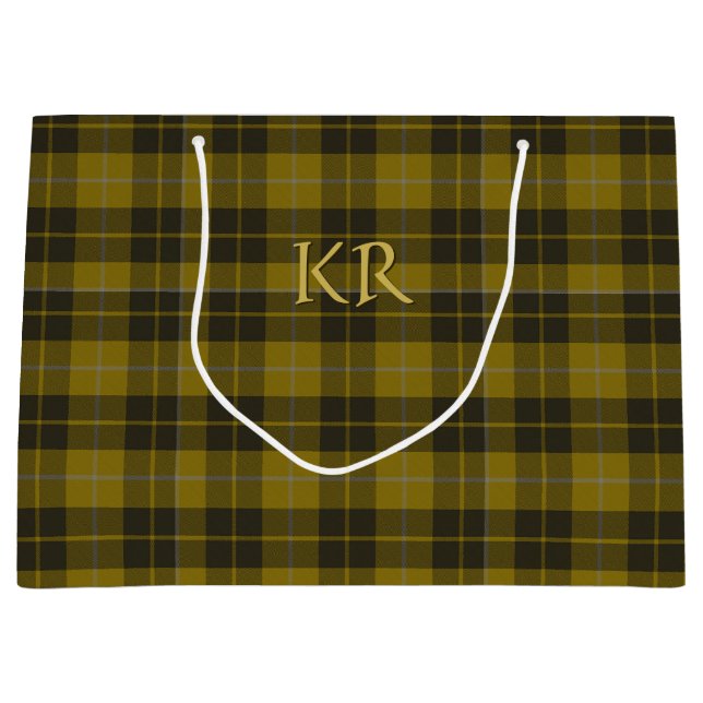 Grand Sac Cadeau Barclay Tartan avec vos initiales, Scottish Plaid (Devant)