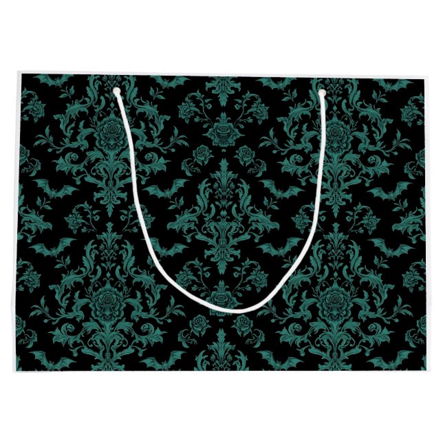 Grand Sac Cadeau Baroque Bat Floral Gift Bag | Gothic Victorian (Dos)