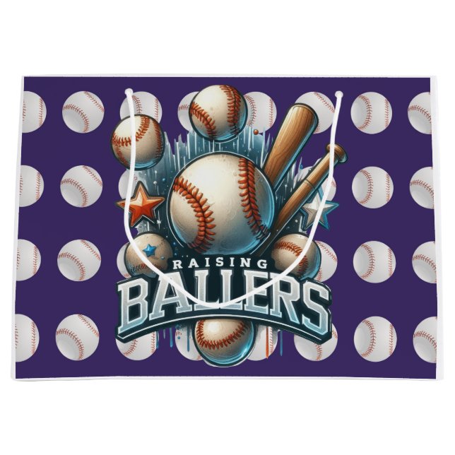 Grand Sac Cadeau Baseball (Devant)