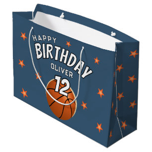 Grand Sac Cadeau Basketball Ball Sports Bonne fête d'anniversaire