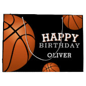 Grand Sac Cadeau Basketball Ball Sports heureux Anniversaire Nom (Dos)