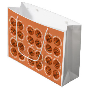 Grand Sac Cadeau Basketball Balls Enfants Nom Sport Joyeux Annivers