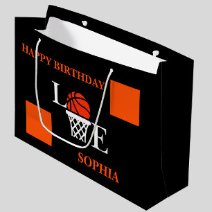 Grand Sac Cadeau Basketball Swoosh Noir Anniversaire Grand Cadeau S