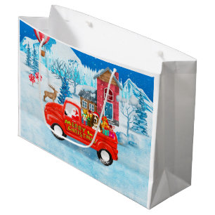 Grand Sac Cadeau Basset Hound Dog dans la livraison de Noël Camion