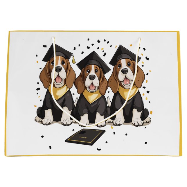 Grand Sac Cadeau Basset Hound Dogs (Devant)