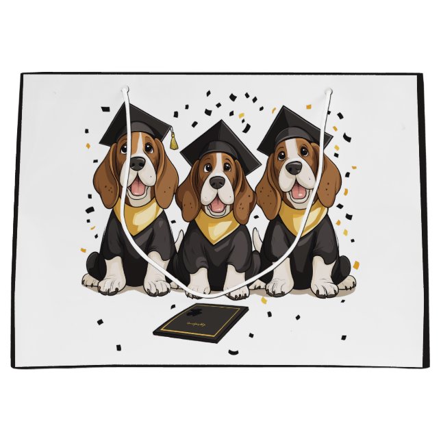 Grand Sac Cadeau Basset Hound Dogs (Devant)