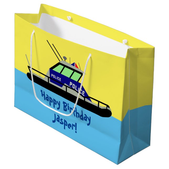 Grand Sac Cadeau Bateau de patrouille (Devant Angle)