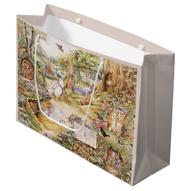 Grand Sac Cadeau Beatrix Potter Cute Peter et ses amis (Devant Angle)