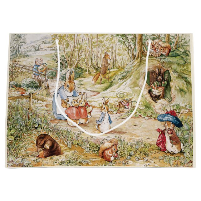 Grand Sac Cadeau Beatrix Potter Cute Peter et ses amis (Devant)
