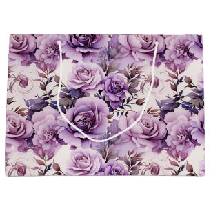 Grand Sac Cadeau Beau Fleurs sauvages violets