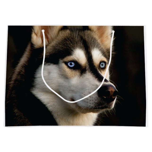 Grand Sac Cadeau Beau Oreiller Husky Lrow (Devant)