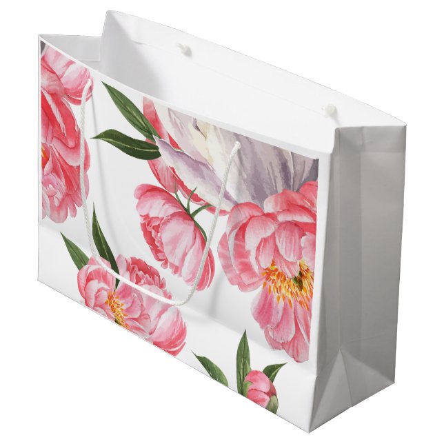 Grand Sac Cadeau Beau Rose (Devant Angle)