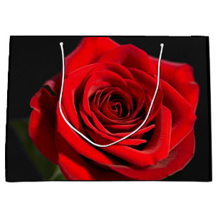 Grand Sac Cadeau Beau rose rouge