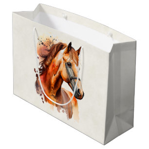 Grand Sac Cadeau Beau Sorrel Horse Portrait