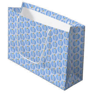 Grand Sac Cadeau Bébé Bleu mignon Citrouille Motif