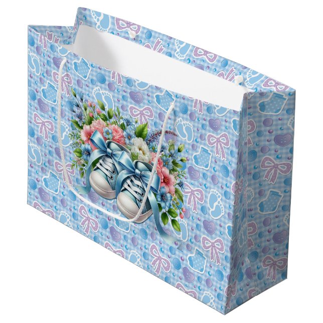 Grand Sac Cadeau Bébé garçon  (Devant Angle)