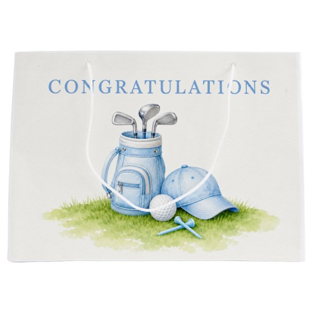 Grand Sac Cadeau Bébé garçon de golf  (Devant)
