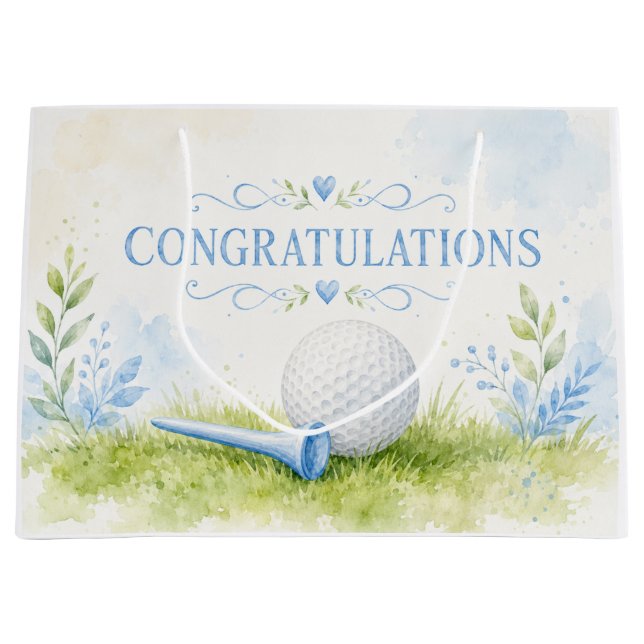 Grand Sac Cadeau Bébé garçon de golf  (Devant)